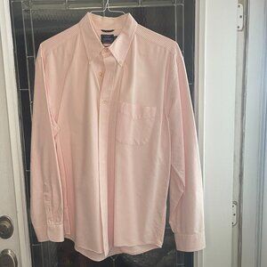 G.H. Bass & Co Button Down Shirt Long Sleeve Men's L 100% Cotton Pink Striped